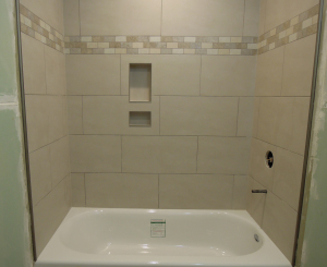 Concept Tile and Design Scott Klandl Small Bathroom Shower Niche Vermont